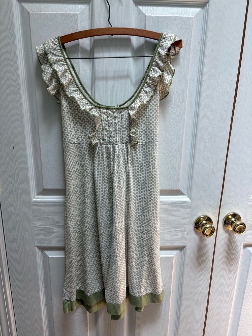 Old Navy Cream Nightdress with Sage Green Trim